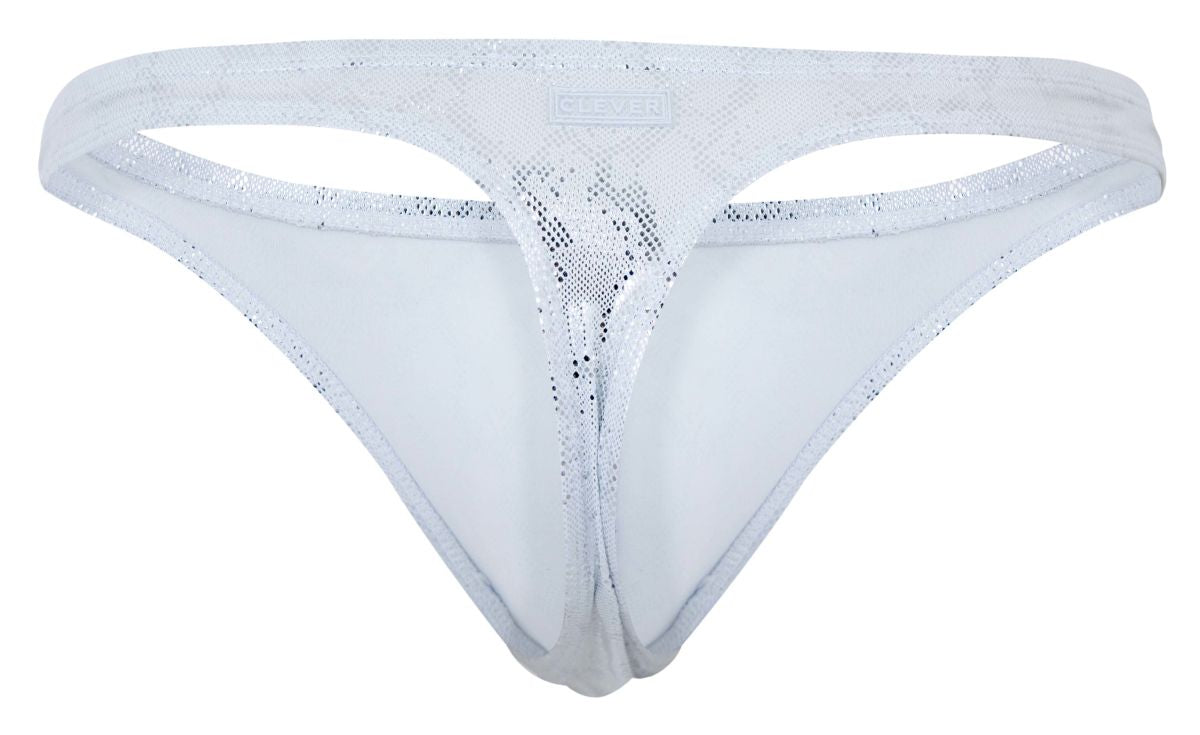 Clever Moda Men's Underwear 2063 Diamond Thongs Color Silver