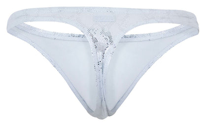 Clever Moda Men's Underwear 2063 Diamond Thongs Color Silver