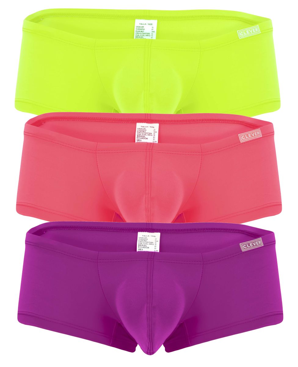 Clever Moda Men's Underwear 229958 3PK Australian Latin Trunks Color Multi-colored