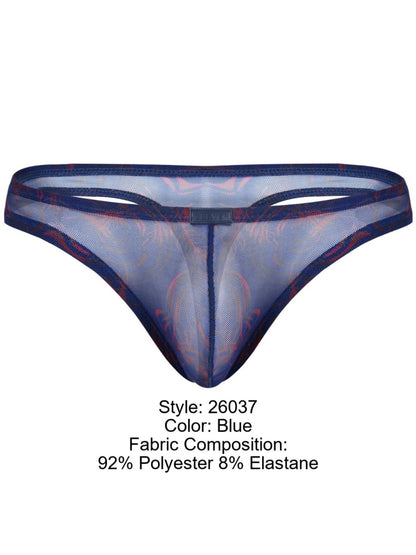 Clever 26037 Experience Bold Sensuality with the Clever 26037 Calipso Thongs in Blue Color Blue