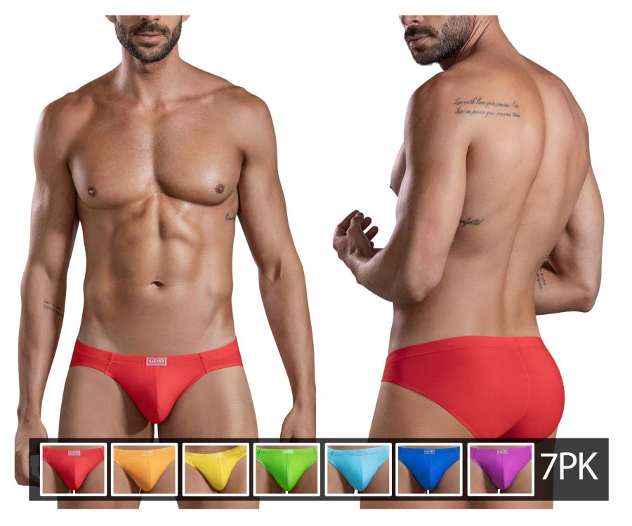Clever Moda Men's Underwear 519967 7PK Pride Briefs Color Multi-colored