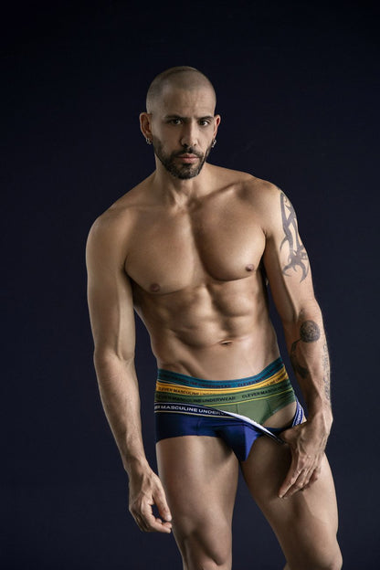 Clever 519969 3PK Australian Latin Briefs Color Blue-Petrol-Green