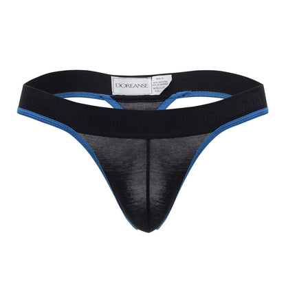 Doreanse Men's Underwear 1012-BLK Borderline Thongs Color Black