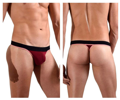 Doreanse Men's Underwear 1012-BRD Borderline Thongs Color Bordeaux