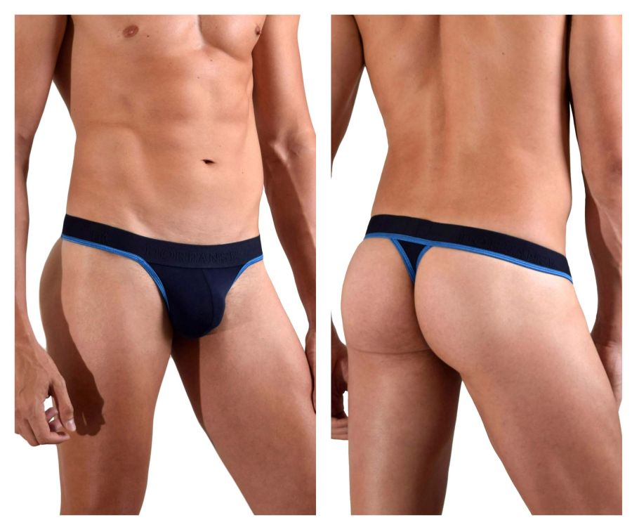 Doreanse Men's Underwear 1012-NVY Borderline Thongs Color Navy