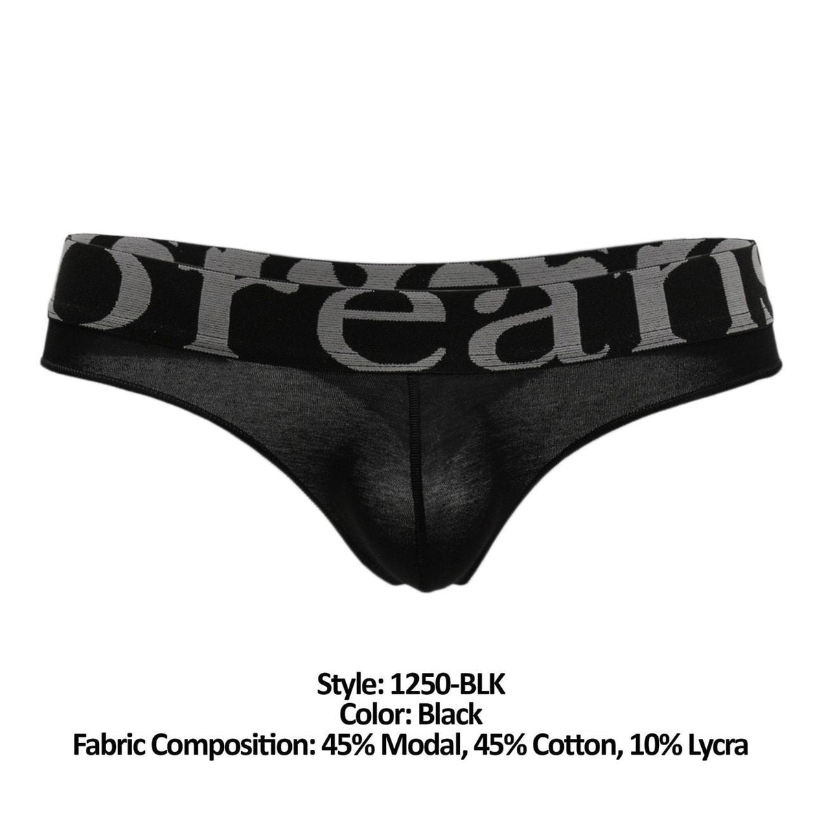 Doreanse Men's Underwear 1250-BLK Wide-band Thong Color Black