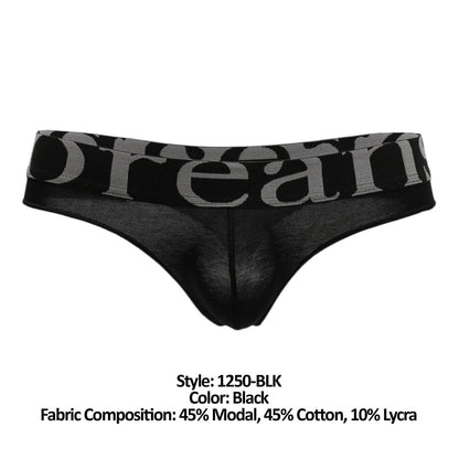 Doreanse Men's Underwear 1250-BLK Wide-band Thong Color Black