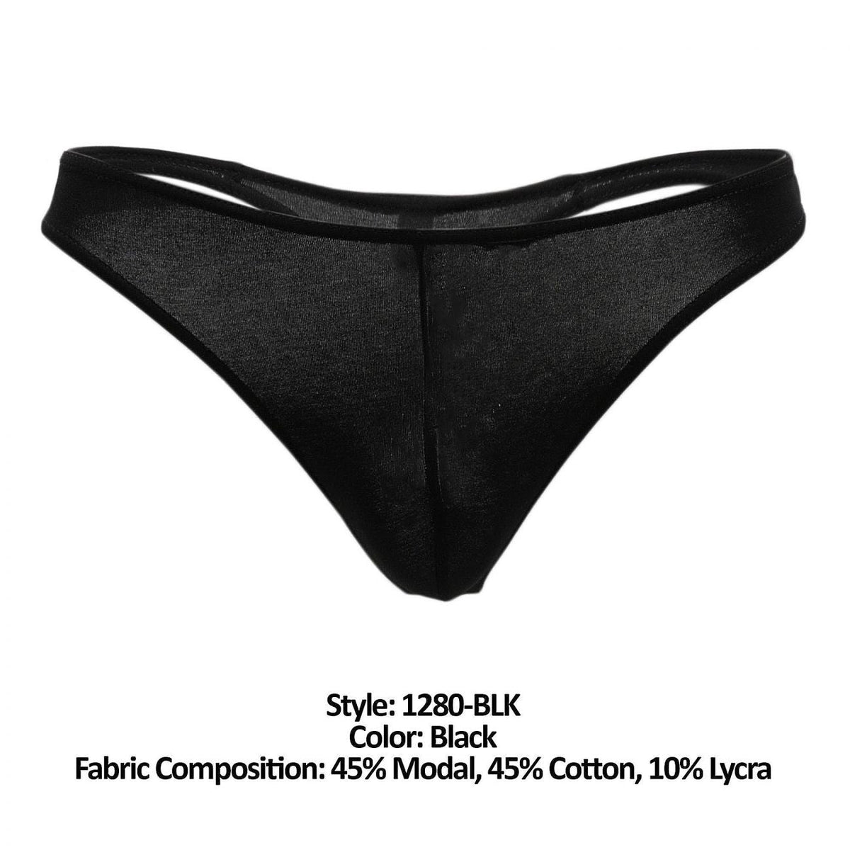 Doreanse Men's Underwear 1280-BLK Hang-loose Thong Color Black