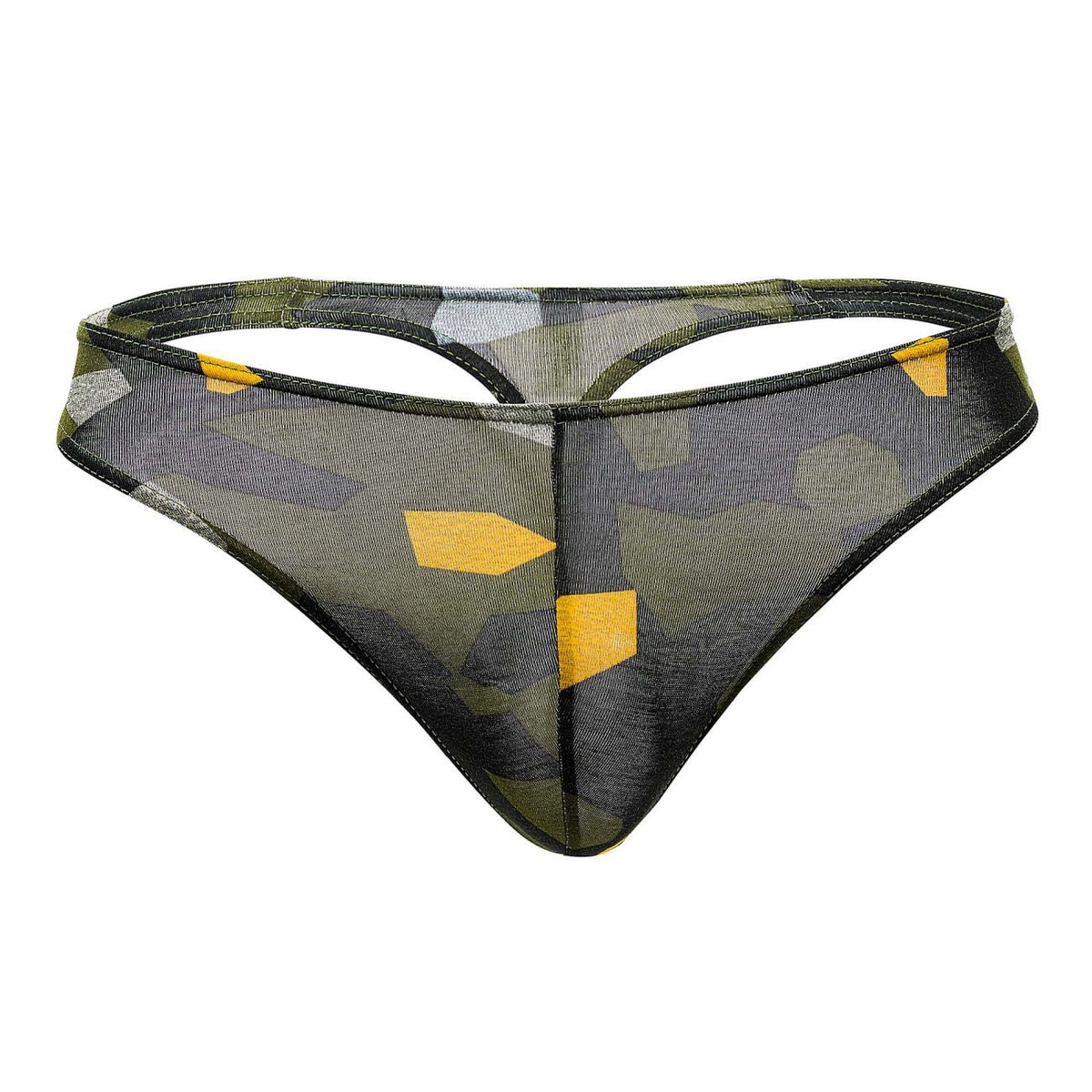 Doreanse Men's Underwear 1303-PRN Camosaic Thong Color Green