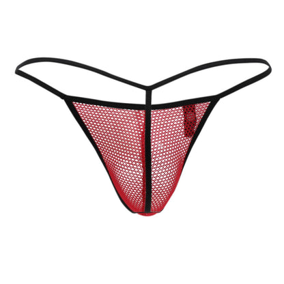 Doreanse Men's Underwear 1306-RED Mesh G-String Thong Color Red