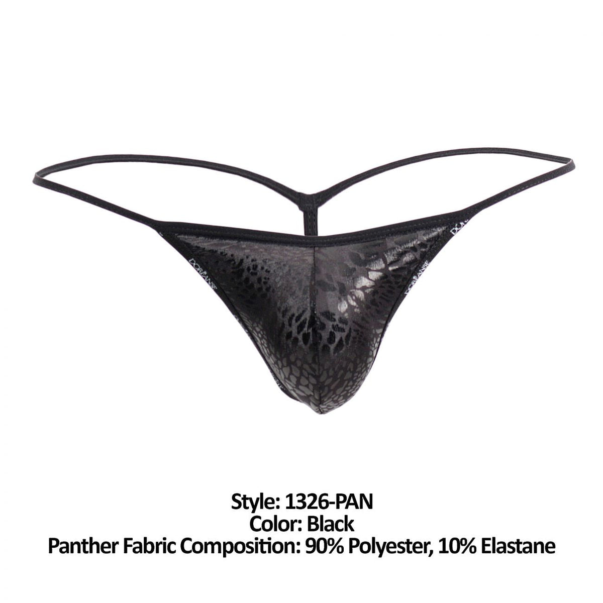 Doreanse Men's Underwear 1326-PAN Flashy G-String Color Black Panther