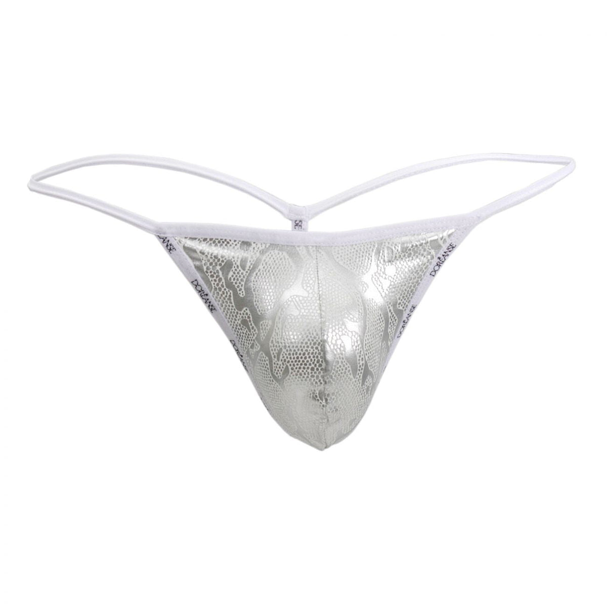 Doreanse Men's Underwear 1326-SLV Flashy G-String Color Silver Snake