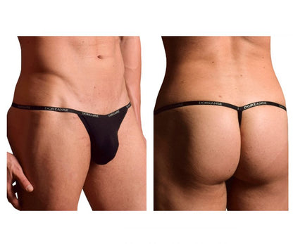 Doreanse Men's Underwear 1330-BLK Ribbed Modal T-thong Color Black
