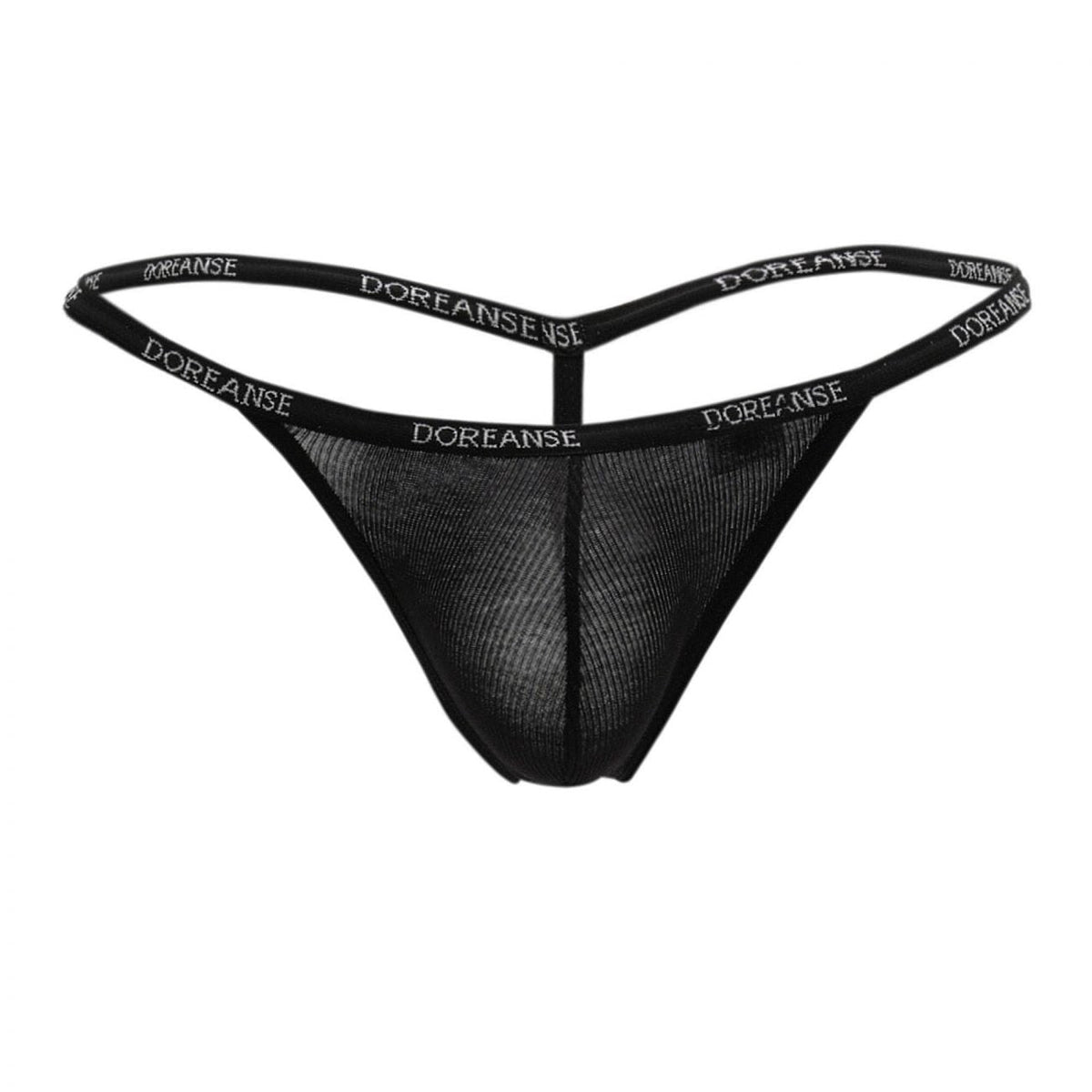 Doreanse Men's Underwear 1330-BLK Ribbed Modal T-thong Color Black