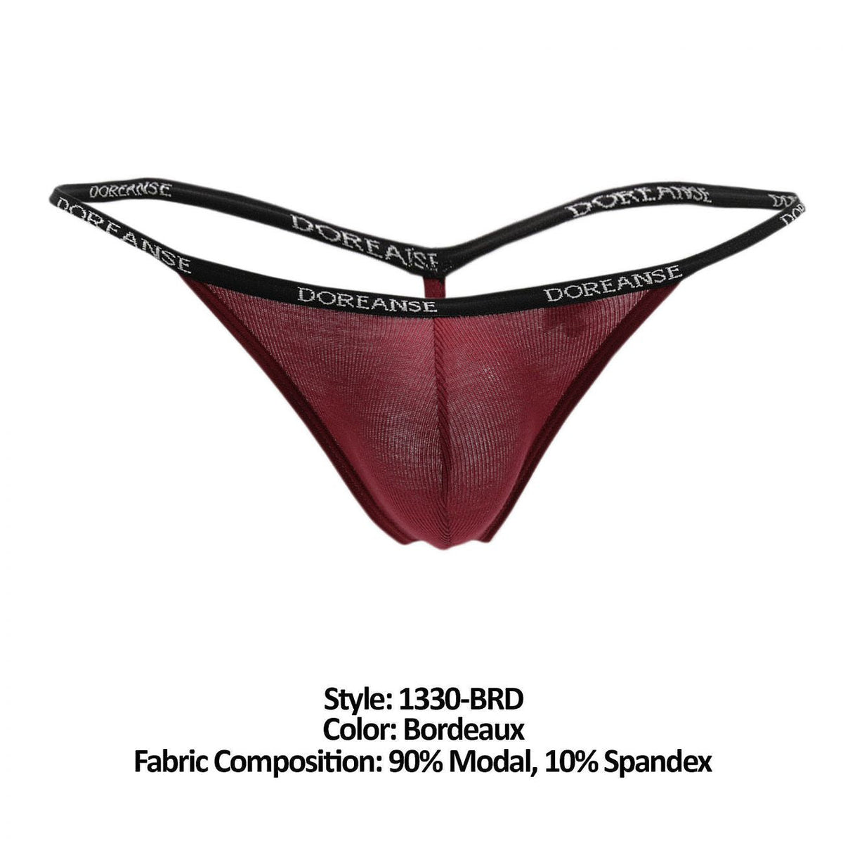 Doreanse Men's Underwear 1330-BRD Ribbed Modal T-thong Color Bordeaux