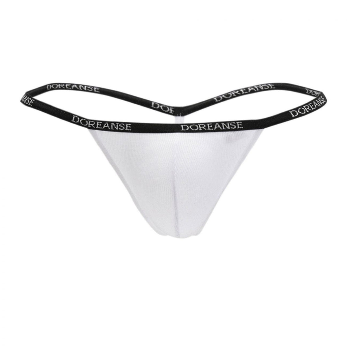 Doreanse Men's Underwear 1330-WHT Ribbed Modal T-thong Color White