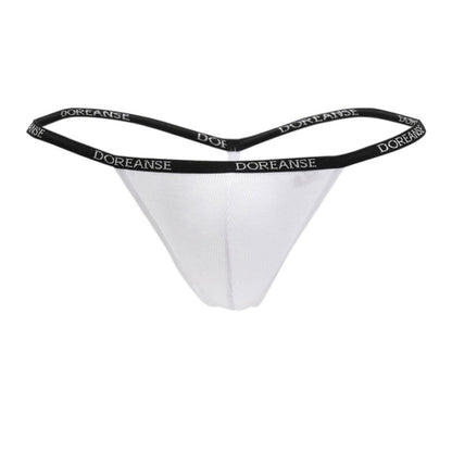 Doreanse Men's Underwear 1330-WHT Ribbed Modal T-thong Color White