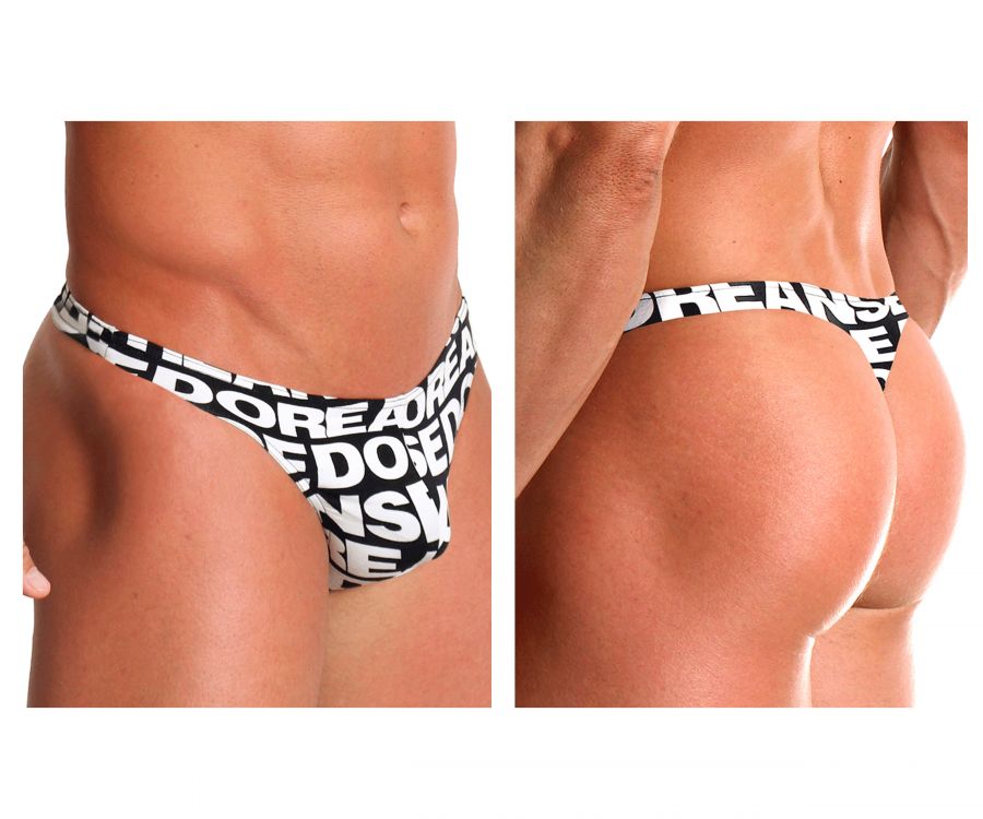 Doreanse Men's Underwear 1369-PRN Big Logo Thong Color Printed