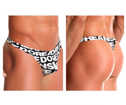 Doreanse Men's Underwear 1369-PRN Big Logo Thong Color Printed