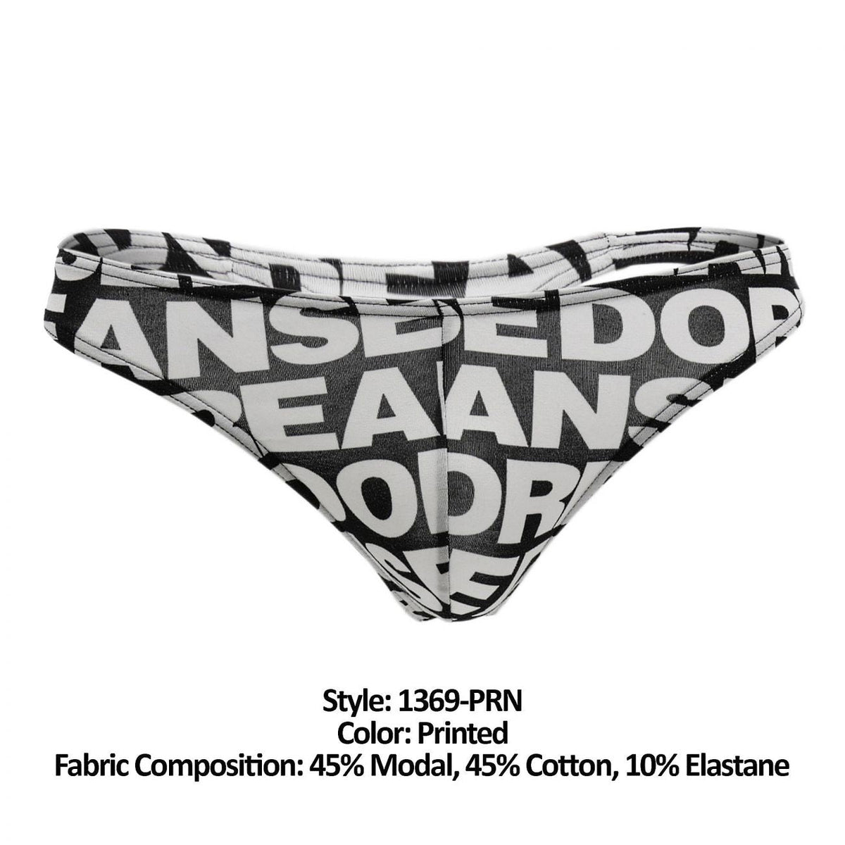 Doreanse Men's Underwear 1369-PRN Big Logo Thong Color Printed