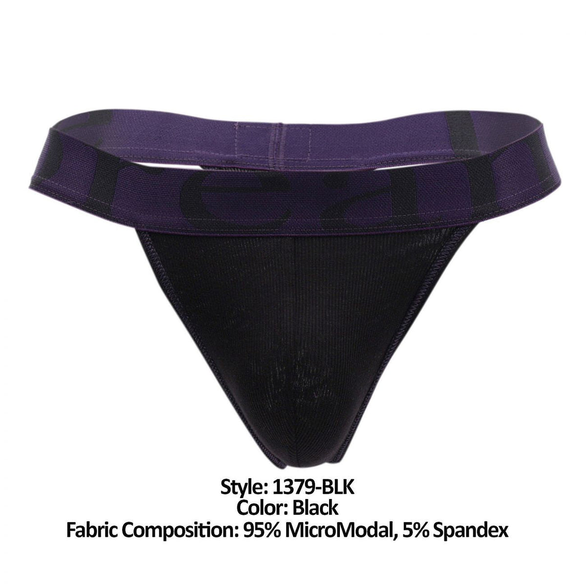 Doreanse Men's Underwear 1379-BLK Micromodal Thong Color Black