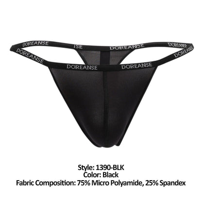 Doreanse Men's Underwear 1390-BLK Aire Thong Color Black