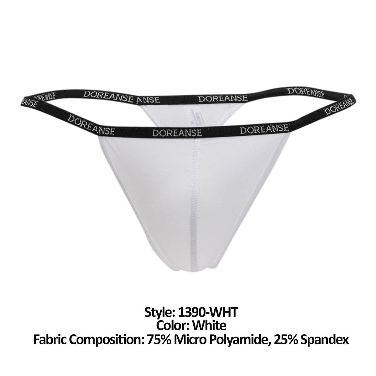 Doreanse Men's Underwear 1390-WHT Aire Thong Color White
