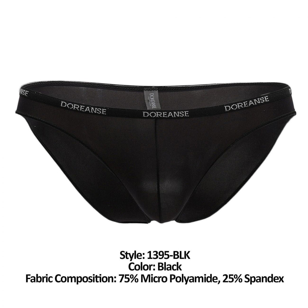 Doreanse Men's Underwear 1395-BLK Aire Bikini Color Black