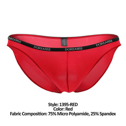 Doreanse Men's Underwear 1395-RED Aire Bikini Color Red