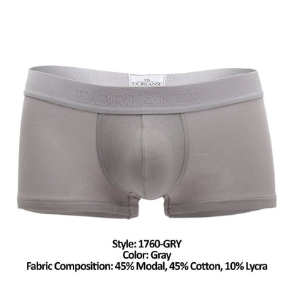 Doreanse Men's Underwear 1760-GRY Low-rise Trunk Color Gray