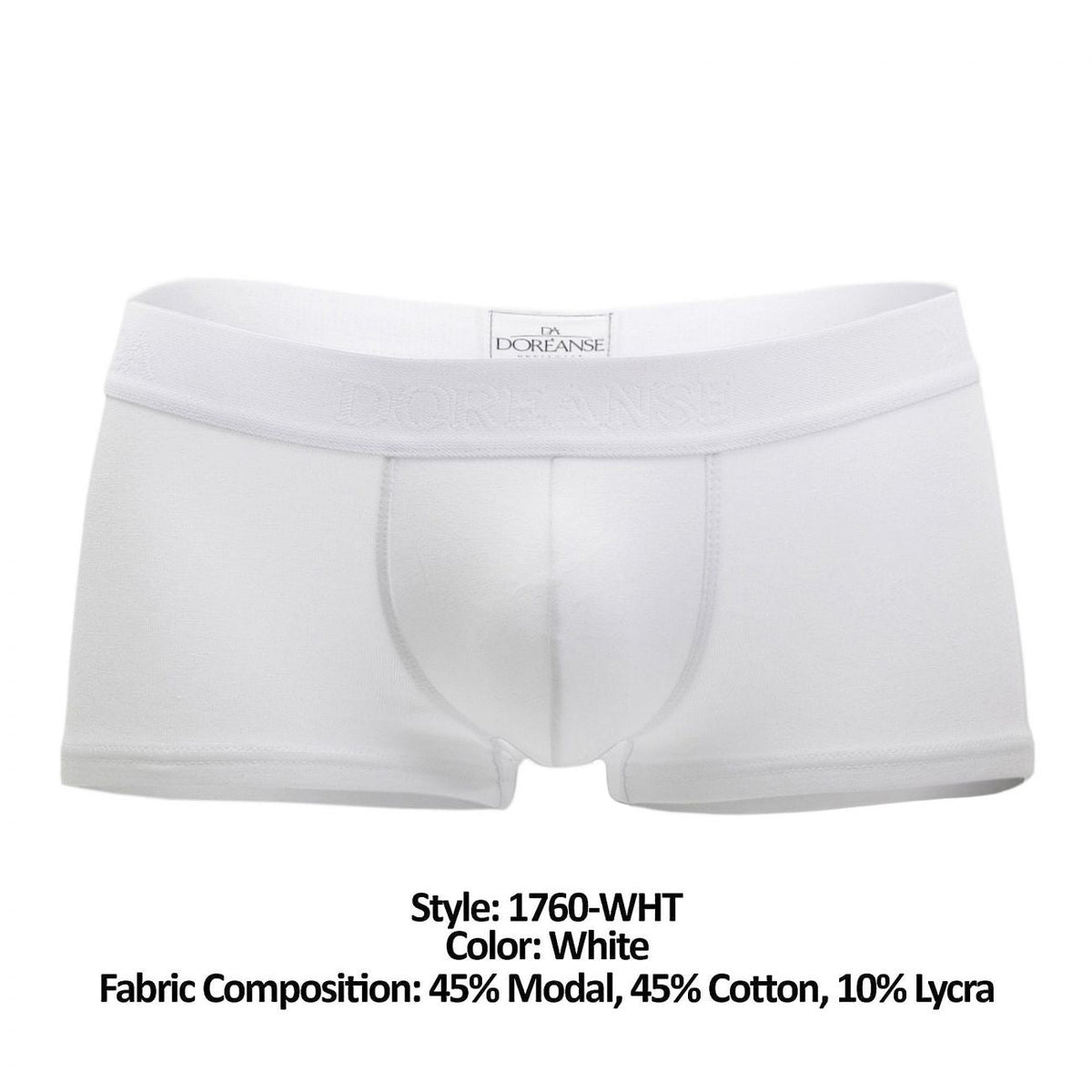 Doreanse Men's Underwear 1760-WHT Low-rise Trunk Color White