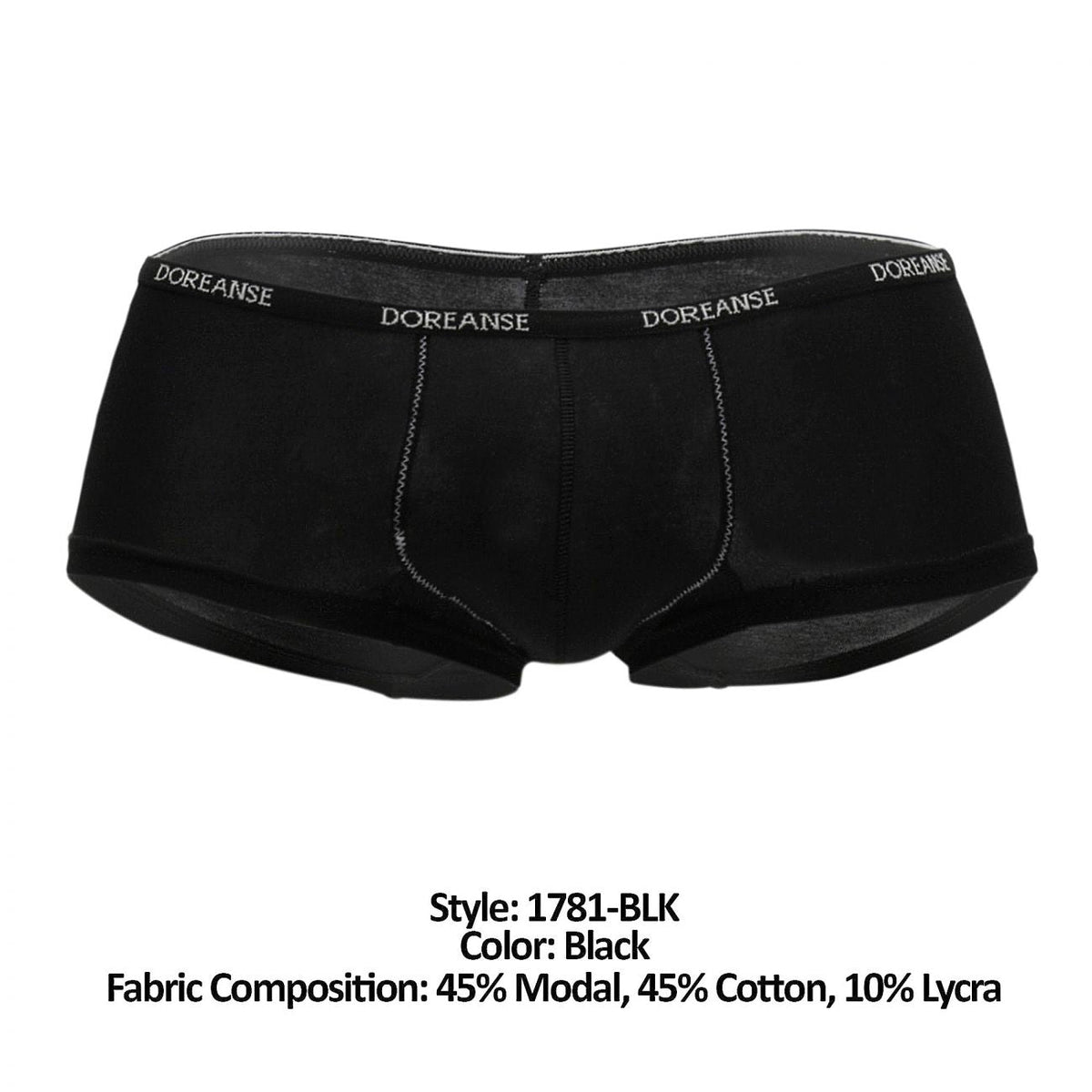 Doreanse Men's Underwear 1781-BLK Naked Mini Trunk Color Black
