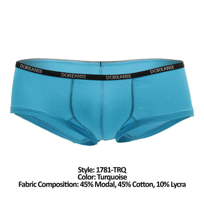 Doreanse Men's Underwear 1781-TRQ Naked Mini Trunk Color Turquoise