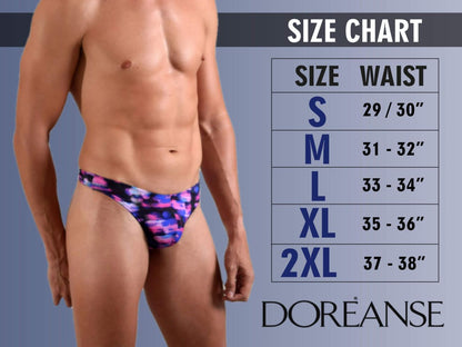 Doreanse Men's Underwear 1012-CHR Borderline Thongs Color Charcoal