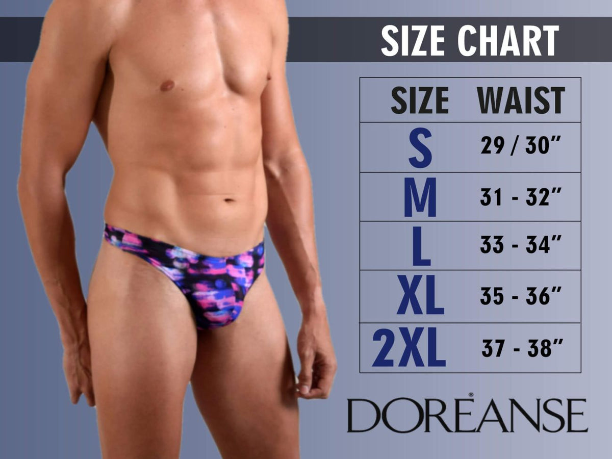 Doreanse Men's Underwear 1012-BRD Borderline Thongs Color Bordeaux