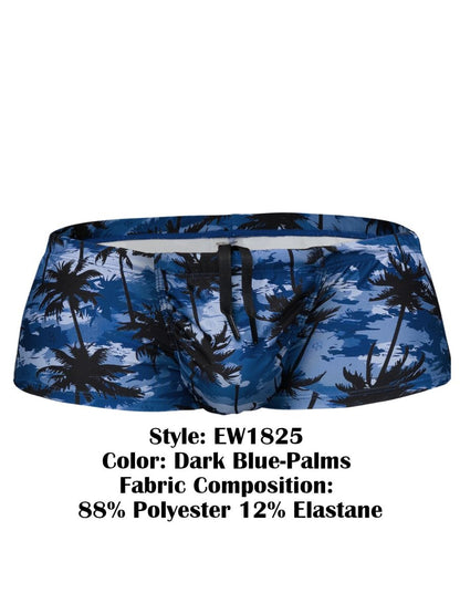 ErgoWear EW1825 FEEL SW Swim Trunks Color Dark Blue-Palms