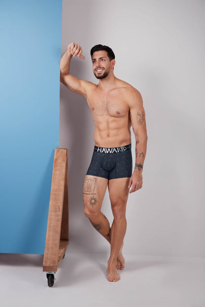 HAWAIR 42520 Printed Microfiber Trunks Color Dark Blue