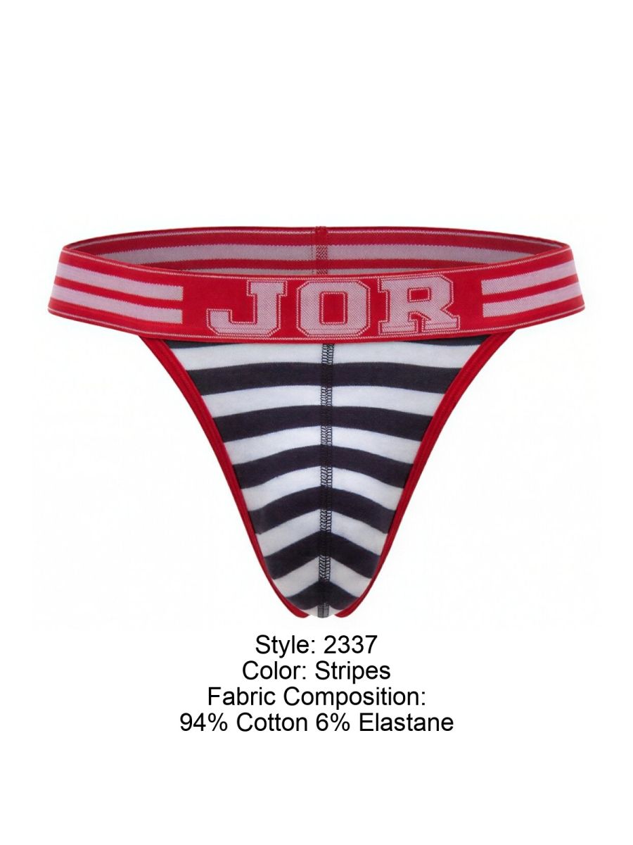 JOR Men's Underwear 2337 Santorini Thongs Color Stripes