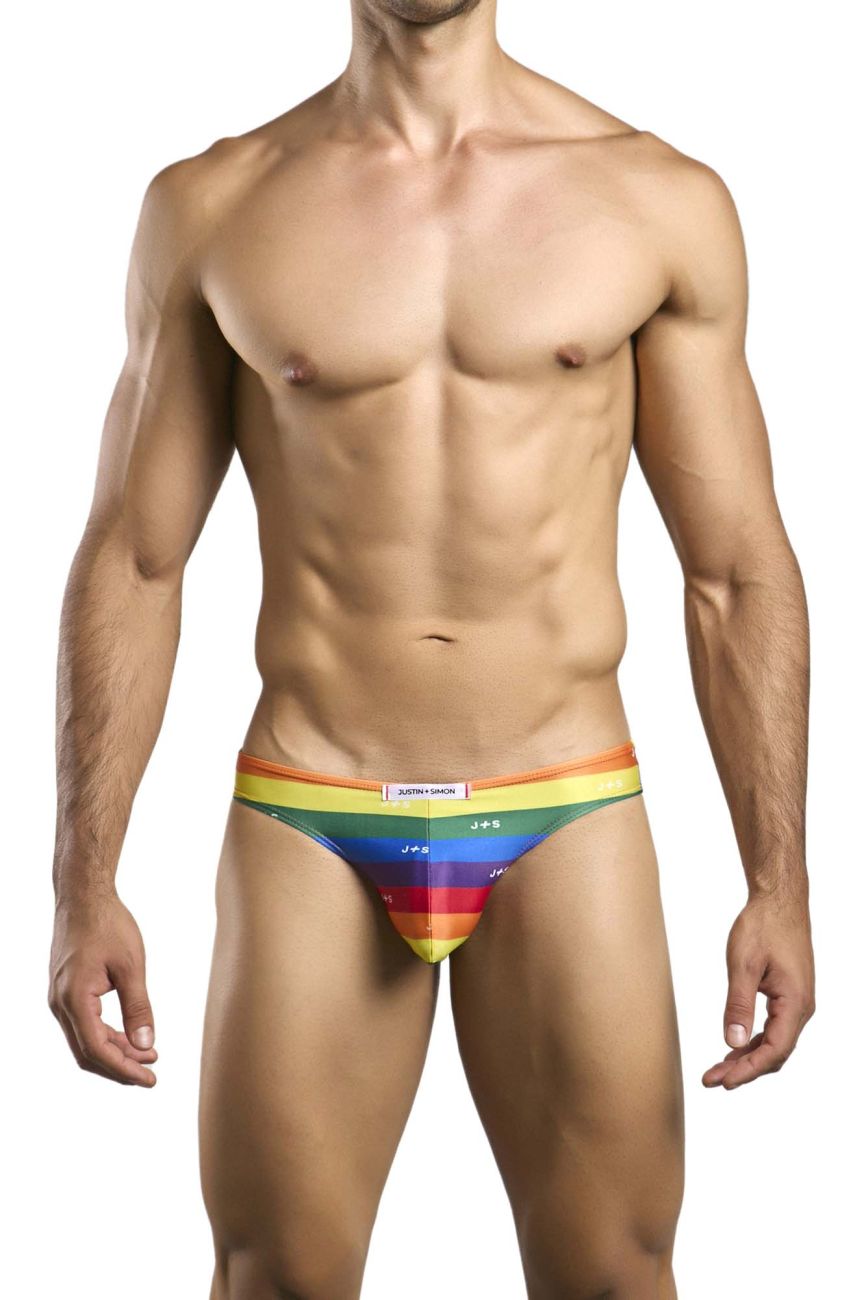 JUSTIN+SIMON Men's Underwear XSJ01 Classic Bikini Color Pride Flag