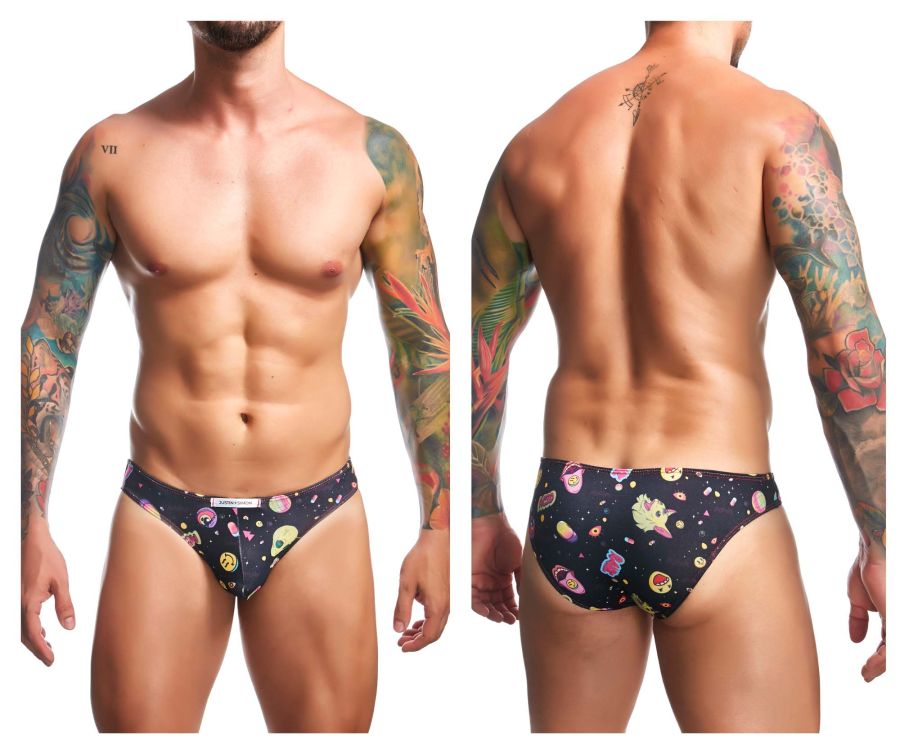 JUSTIN+SIMON Men's Underwear XSJ01 Classic Bikini Color Psycodelic