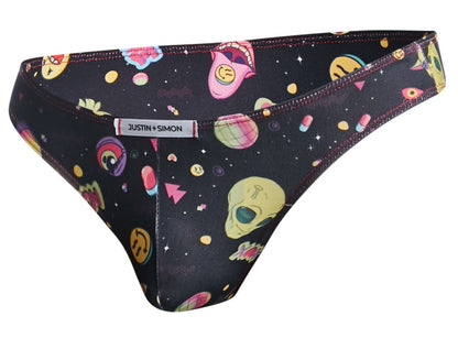 JUSTIN+SIMON Men's Underwear XSJ01 Classic Bikini Color Psycodelic