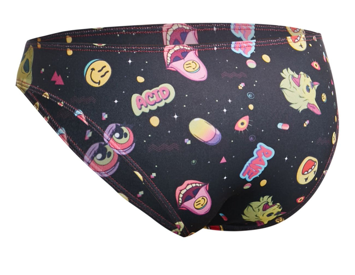 JUSTIN+SIMON Men's Underwear XSJ01 Classic Bikini Color Psycodelic