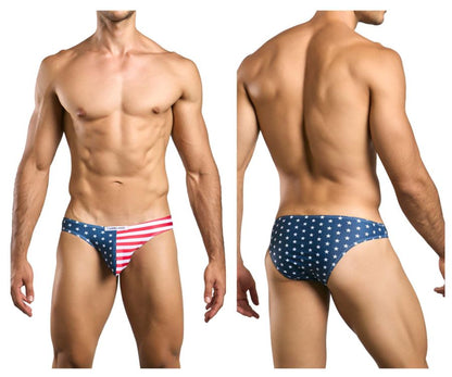JUSTIN+SIMON Men's Underwear XSJ01 Classic Bikini Color USA Flag