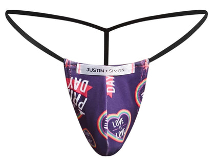 JUSTIN+SIMON Men's Underwear XSJ02 Classic G-String Color Pride