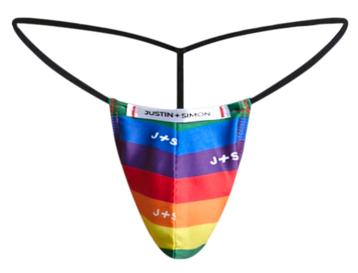 JUSTIN+SIMON Men's Underwear XSJ02 Classic G-String Color Pride Flag