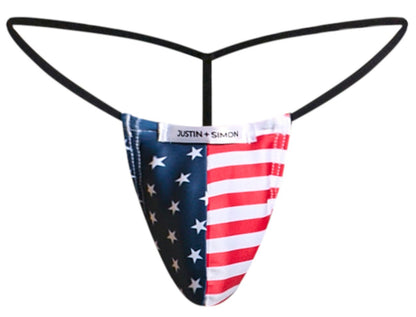 JUSTIN+SIMON Men's Underwear XSJ02 Classic G-String Color USA Flag