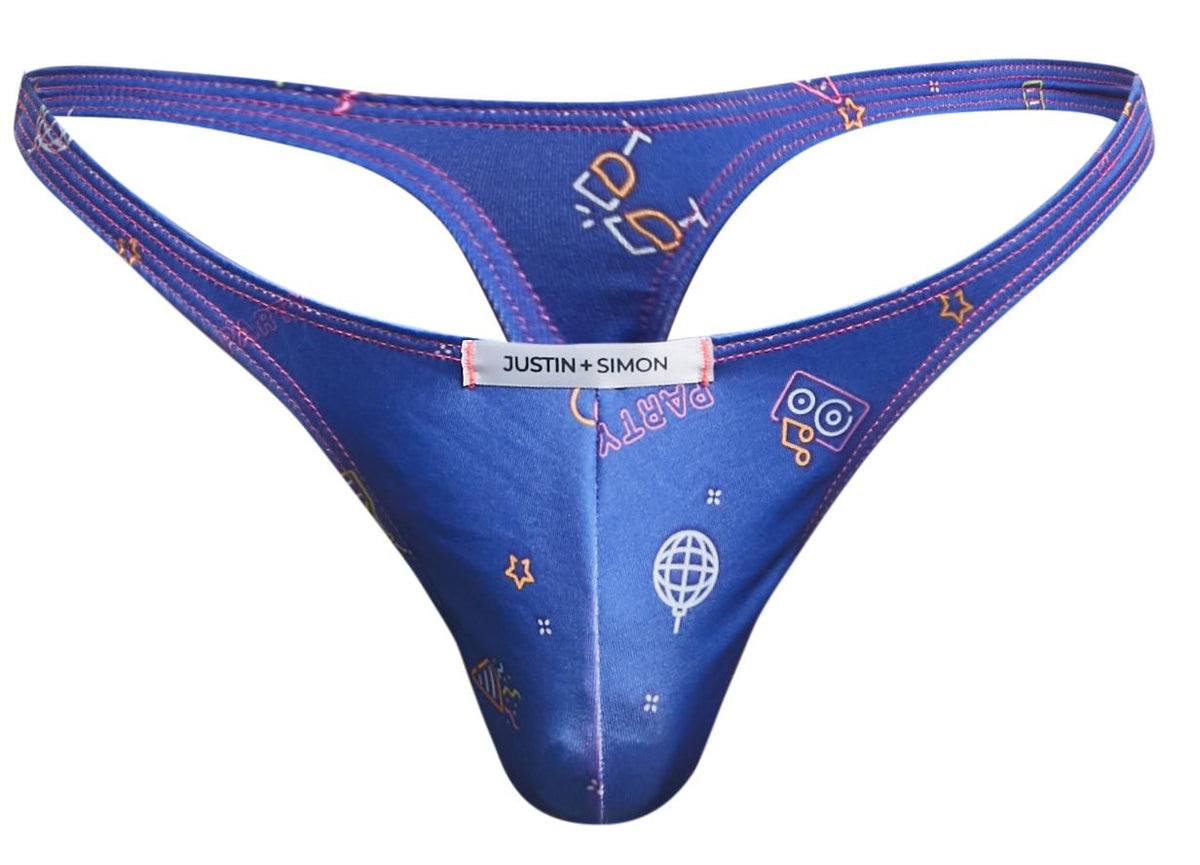 JUSTIN+SIMON Men's Underwear XSJ03 Classic Thongs Color Party