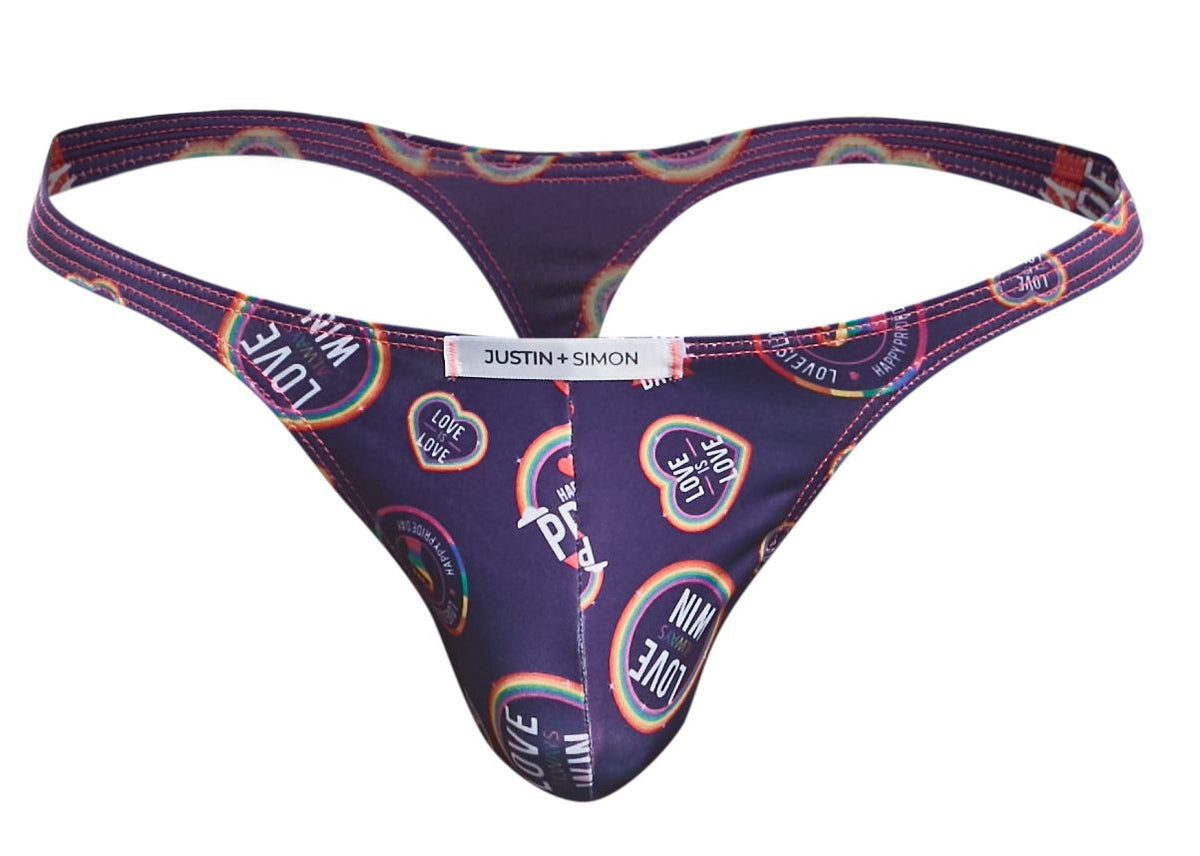 JUSTIN+SIMON Men's Underwear XSJ03 Classic Thongs Color Pride