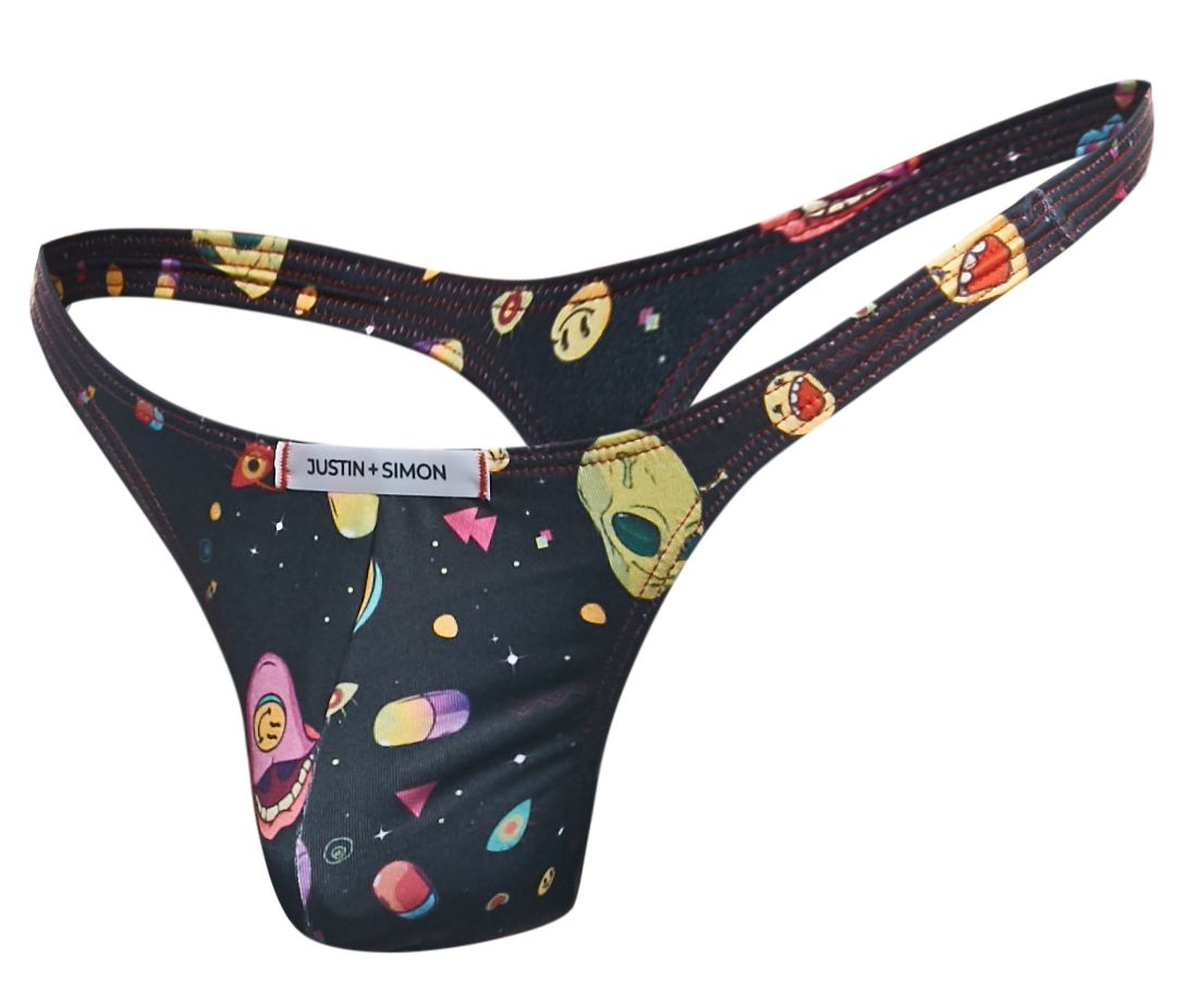 JUSTIN+SIMON Men's Underwear XSJ03 Classic Thongs Color Psycodelic