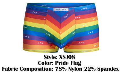 JUSTIN+SIMON Men's Underwear XSJ08 Classic Boxer Color Pride Flag